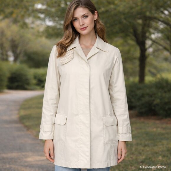 Lauren Ralph Lauren Jackets & Blazers - Lauren Ralph Lauren Beige Trench Spring Coat Medium Classic Raincoat Preppy